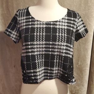 Charlotte Russe Black Plaid Top Women's Small